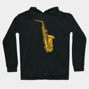 Vintage Saxophone Illustration Hoodie